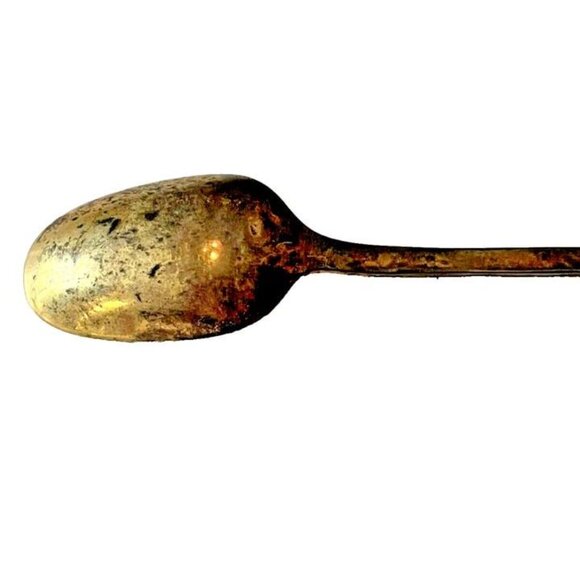 Vintage W Brite Hand Painted Blue White Iris Flower Miniature Teaspoon Japan 6" - Picture 5 of 6